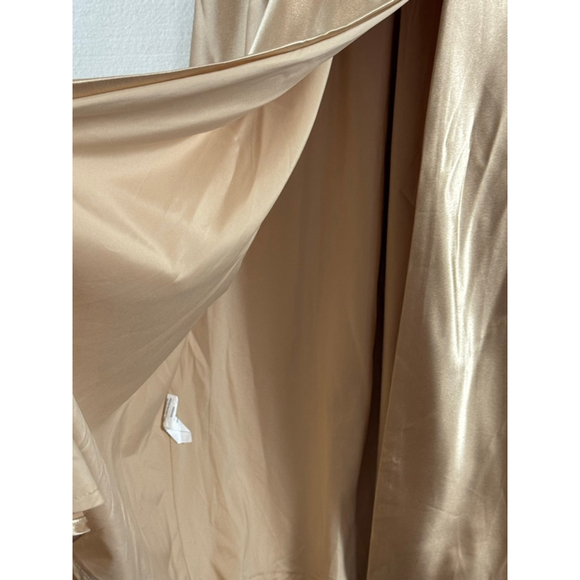 Birdy Grey Gold Satin V-Neck Midi Dress size Small - Picture 9 of 9